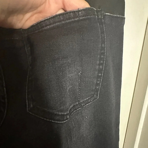 Current/Elliott Fused High Rise Stiletto Jeans Rocco Leather Piecing Black 26 - Picture 8 of 8